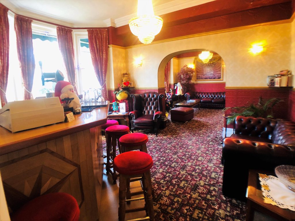 The hotel bar and lounge