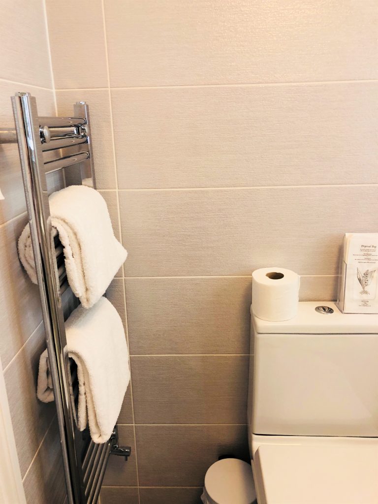 Heated towel rail and fresh towels