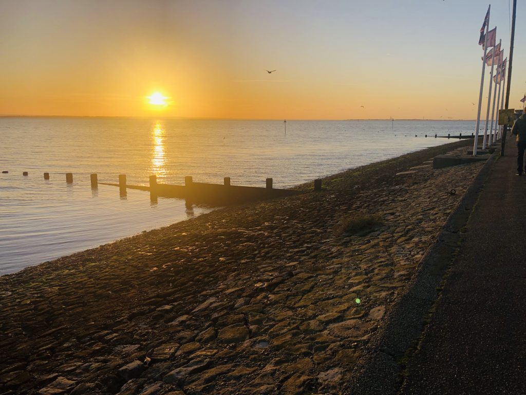 Sunset over the Thames Estuary from Southend seafront