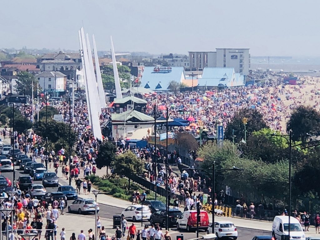 Southend seafront on a busy summer day