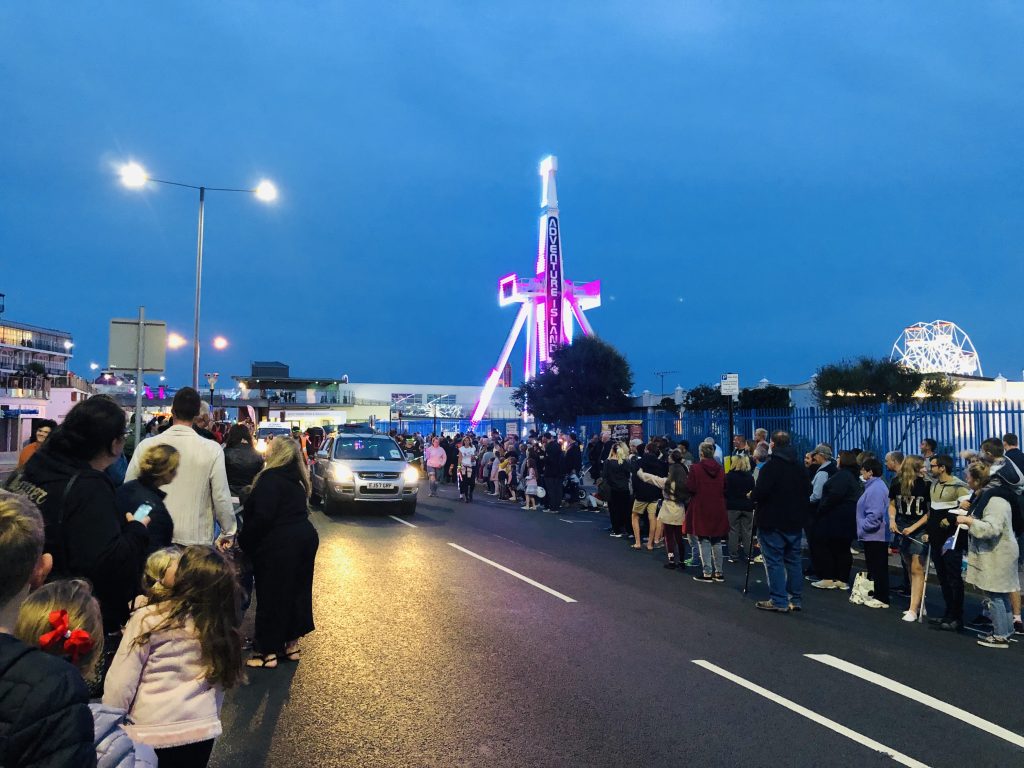 Southend seafront illuminations at night